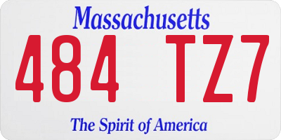 MA license plate 484TZ7