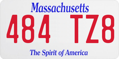 MA license plate 484TZ8