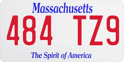 MA license plate 484TZ9