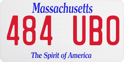 MA license plate 484UB0