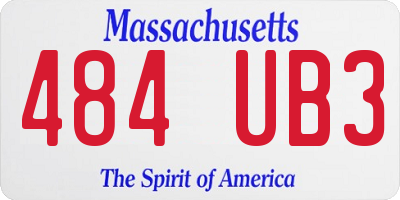 MA license plate 484UB3