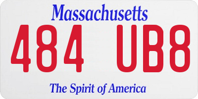 MA license plate 484UB8