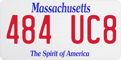 MA license plate 484UC8