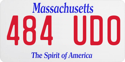 MA license plate 484UD0
