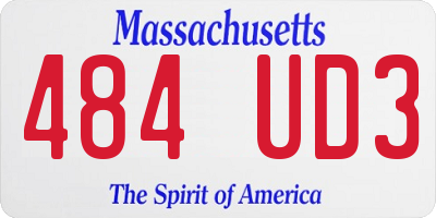 MA license plate 484UD3