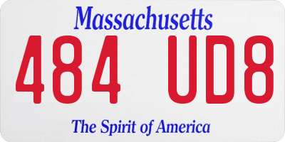 MA license plate 484UD8