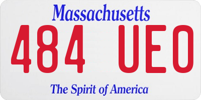 MA license plate 484UE0