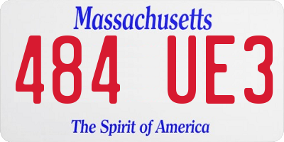 MA license plate 484UE3
