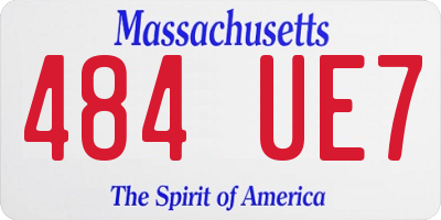 MA license plate 484UE7