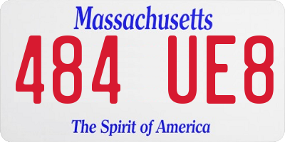MA license plate 484UE8