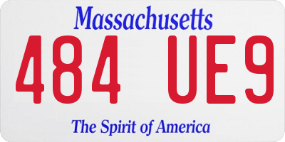 MA license plate 484UE9