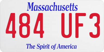 MA license plate 484UF3