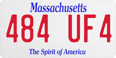 MA license plate 484UF4
