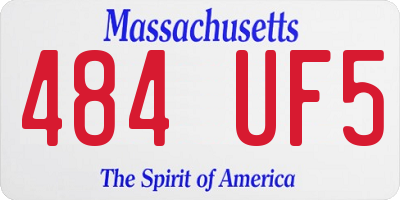 MA license plate 484UF5