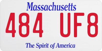 MA license plate 484UF8
