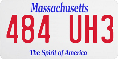 MA license plate 484UH3