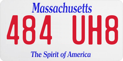 MA license plate 484UH8
