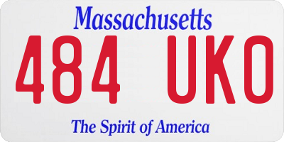 MA license plate 484UK0