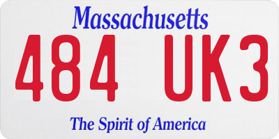 MA license plate 484UK3