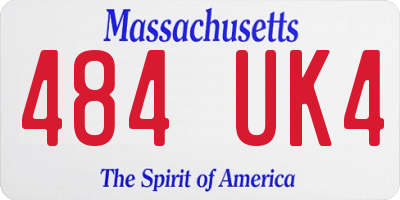 MA license plate 484UK4