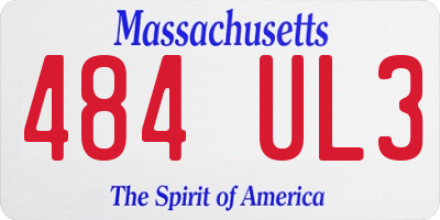 MA license plate 484UL3