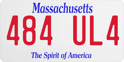 MA license plate 484UL4