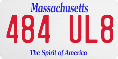 MA license plate 484UL8