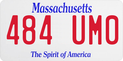 MA license plate 484UM0