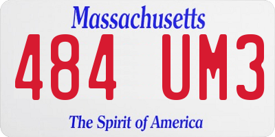 MA license plate 484UM3