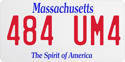 MA license plate 484UM4