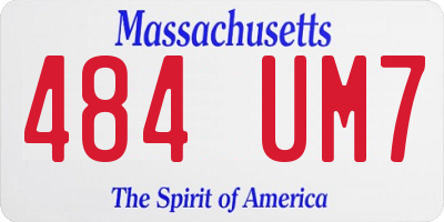 MA license plate 484UM7