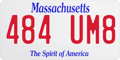 MA license plate 484UM8