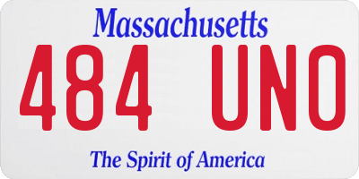 MA license plate 484UN0