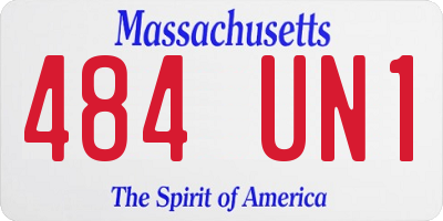 MA license plate 484UN1