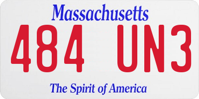 MA license plate 484UN3