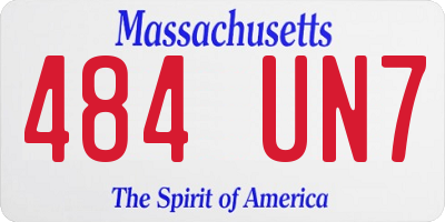 MA license plate 484UN7