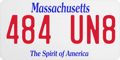 MA license plate 484UN8