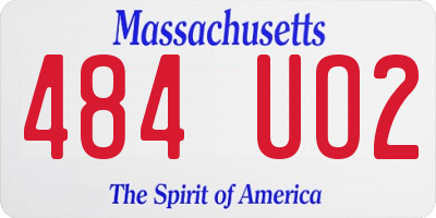 MA license plate 484UO2