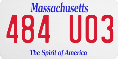 MA license plate 484UO3