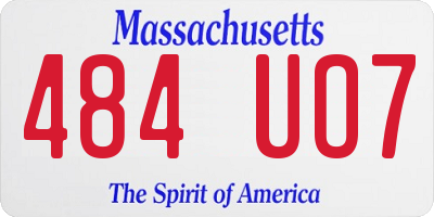 MA license plate 484UO7