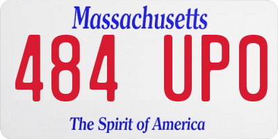 MA license plate 484UP0
