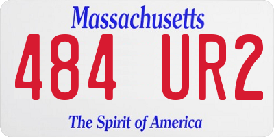 MA license plate 484UR2
