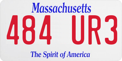 MA license plate 484UR3