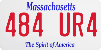MA license plate 484UR4