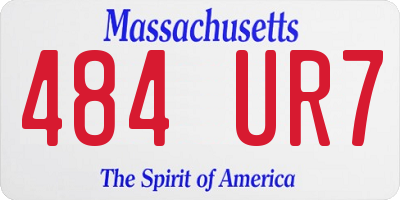 MA license plate 484UR7