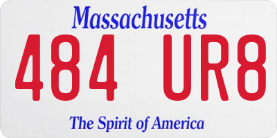 MA license plate 484UR8