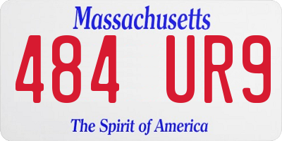 MA license plate 484UR9