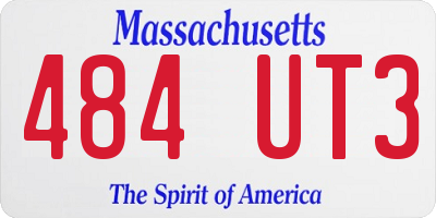 MA license plate 484UT3