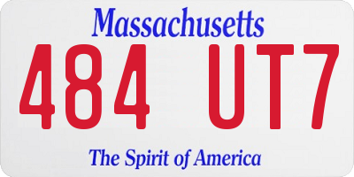 MA license plate 484UT7