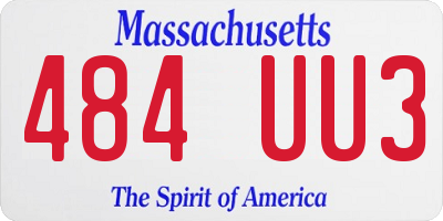 MA license plate 484UU3